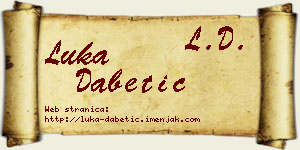 Luka Dabetić vizit kartica